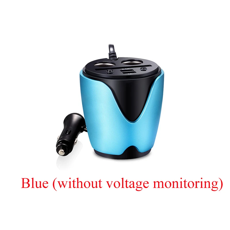 Blue 1 Dual USB автомобильный разветвитель прикуривателя адаптер DC 12-24 V 3.1A USB быстрой зарядки автомобиля зарядное устройство Держатель для карт - Цвет: Blue 1