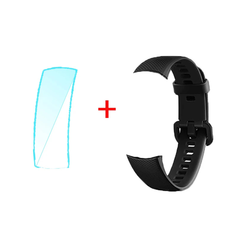 Ремешок для huawei Honor Band 4 больше возможности цвета или резервного копирования этот товар только ремешок без основного корпуса - Цвет: black add film