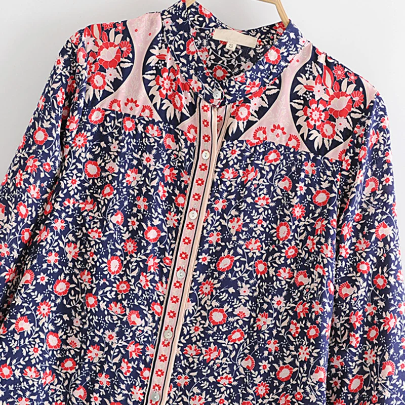 Женские блузки на пуговицах Boho Chic винтажные пляжные Блузы с длинным рукавом и