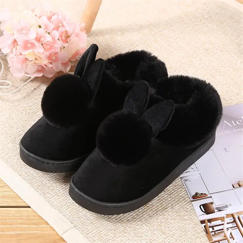 2018 модные зимние женские тапочки плюшевые домашние повседневные теплые с