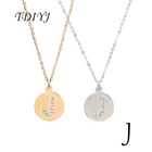 TDIYJ, 2 шт., из нержавеющей стали, буква J, Очаровательное ожерелье с подвеской с инициалом, модное ожерелье с подвеской-надписью для девушки