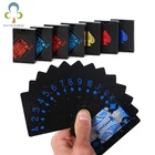 Качественные водонепроницаемые пластиковые игральные карты из ПВХ, покерные классические фокусы, инструмент, чисто черная Волшебная коробка в упаковке, бесплатная доставка, GYH