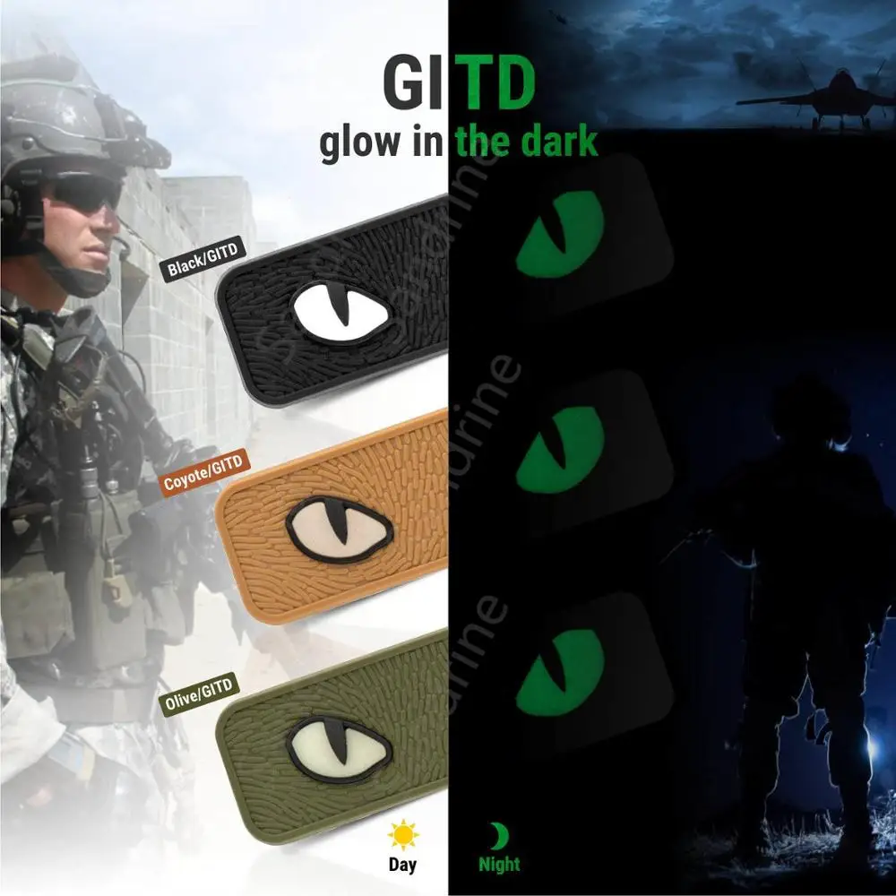 3D кошачий глаз Светоотражающие тактические для поддержания боевого духа нашивки