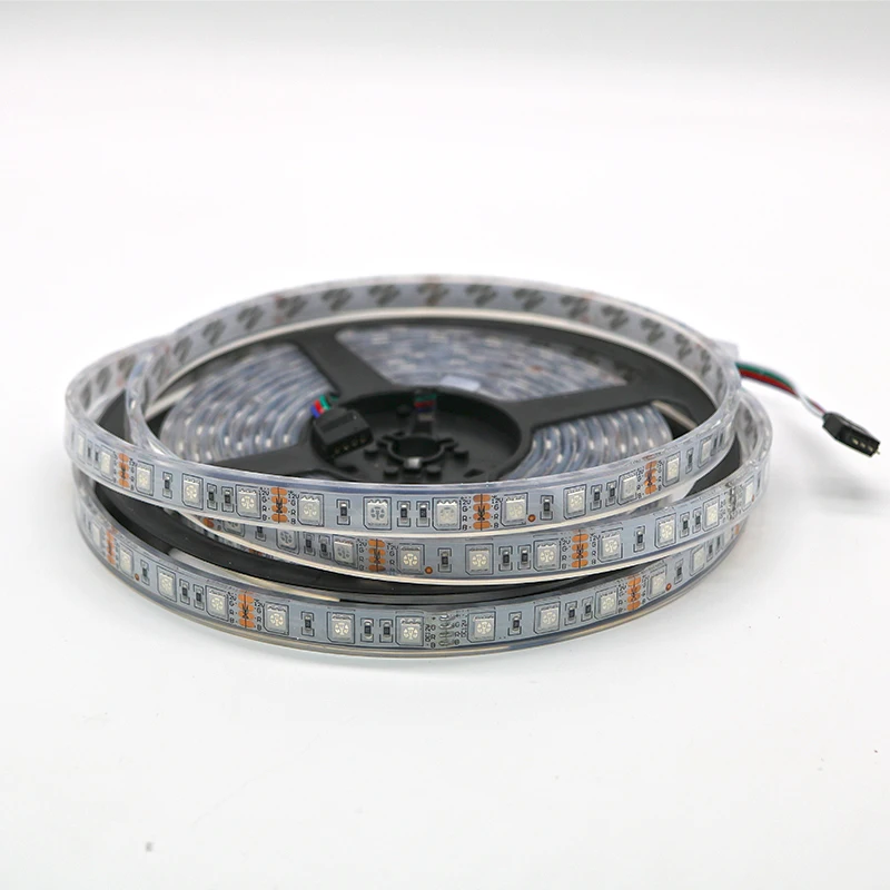 IP68 Водонепроницаемая светодиодная лента 5050 12В 60LED/м белый теплый RGB использовать