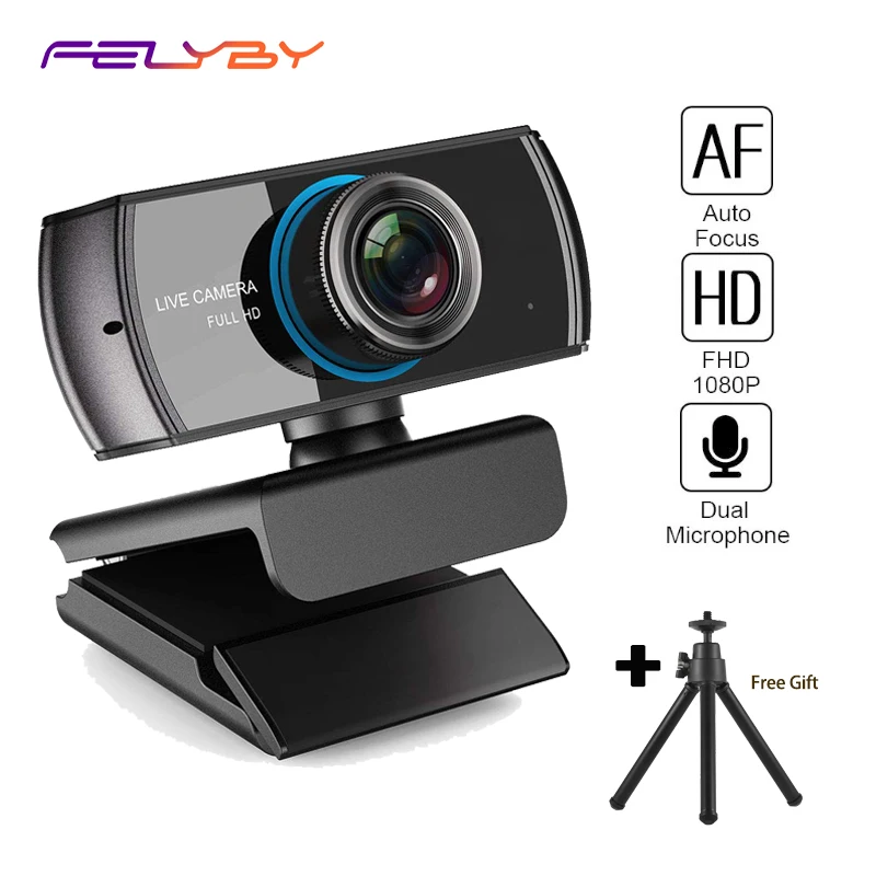 Веб камера FELYBY Full HD 1080p игровая веб с микрофоном для видеосъемки и записи