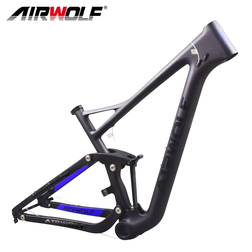 Airwolf 29er карбоновая рама подвеска эндуро велосипед в шоке 190*51 мм 142*12 через ось полный Toray T1000 mtb рама подвеска