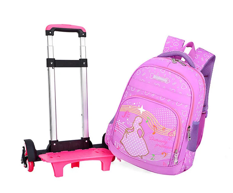Детские школьные ранцы на 2/6 колесах для девочек съемные детские рюкзаки