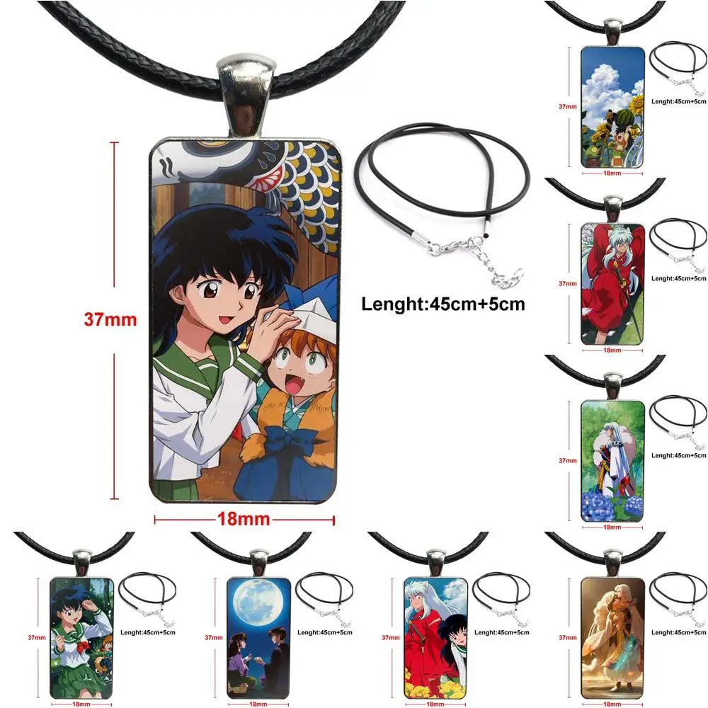 Для мужчин и женщин милое Аниме Inuyasha из нержавеющей стали цветной стеклянный