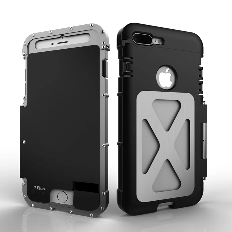 Siliver Black R-Just металлический противоударный флип-чехол для iPhone 8, 7 plus, защитный чехол для телефона King, чехол для iPhone 6, 6splus, 7, 8 Plus, R-JUST - Цвет: Siliver Black