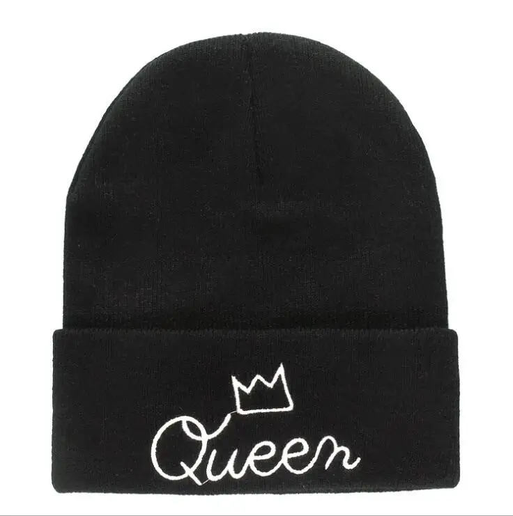 Шапка с надписью King Queen шапка короной для мужчин и женщин вязаные шапки вязаная