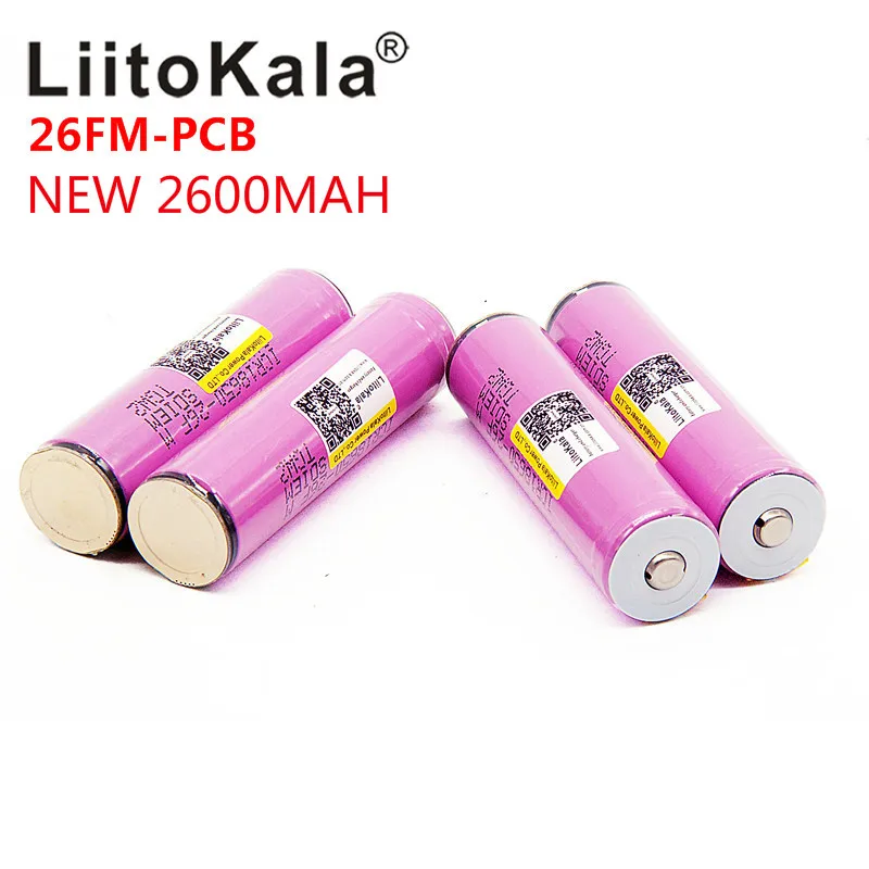 Светодиодный фонарь LiitoKala перезаряжаемый литий-ионный аккумулятор 18650 2600 мАч
