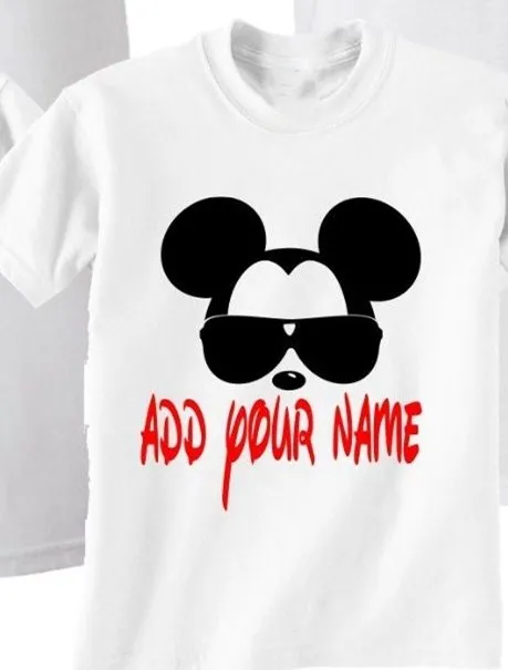 add your name Новые одинаковые футболки для мамы, папы и всей семьи с рисунком Микки и Минни футболки в стиле хип-хоп для мужчин и женщин с круглым вырезом, забавные повседневные футболки в стиле панк - Цвет: add your name
