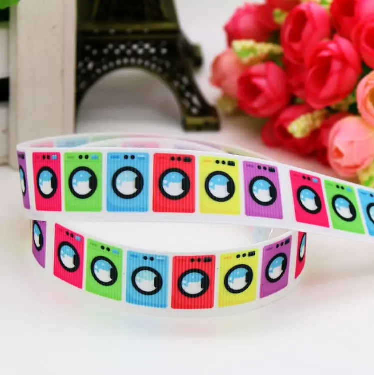 

7/8'' Free shipping washing machine printed grosgrain ribbon hair bow headwear party decoration wholesale OEM 22mm H5522
