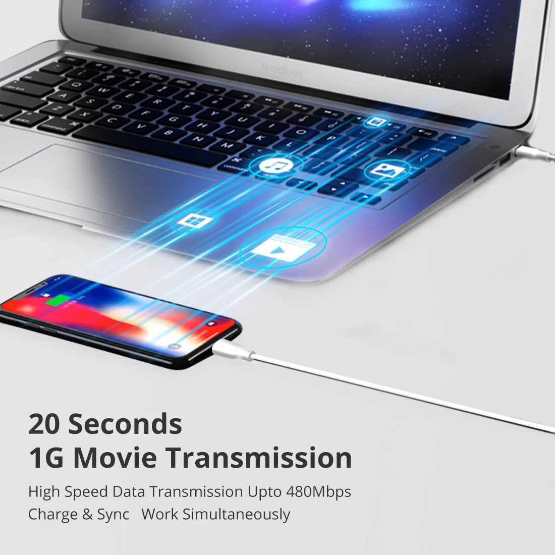 Кабель iSky MFi type C для освещения iPhone 11X8 7 6 5 XR XsMax Pro PD Быстрая зарядка C94 MFi сертифицированная Синхронизация данных для Macbook