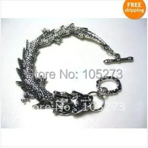 Потрясающий мужской браслет из тибетского серебра с драконом 8 5 дюйма Горячая