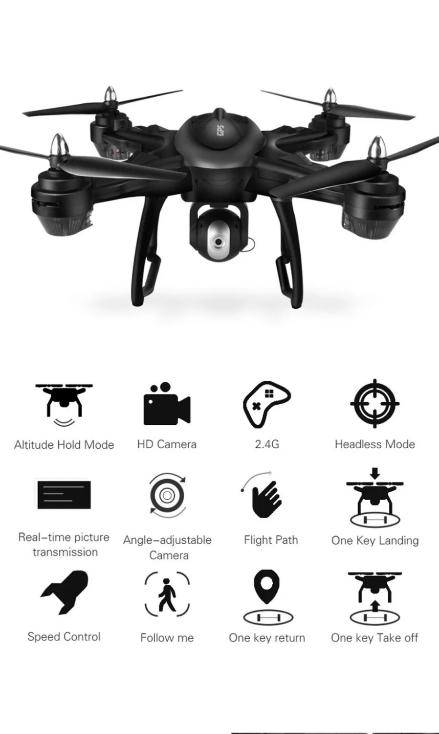 Камера 1080P 5MP WIFI FPV Drone Dual GPS Follow Me RC drone|Голосовой робот| |