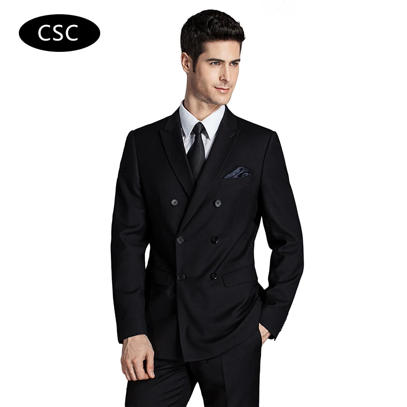 Мужской двубортный шерстяной костюм Куртка Блейзер Slim fit Свадебный для жениха