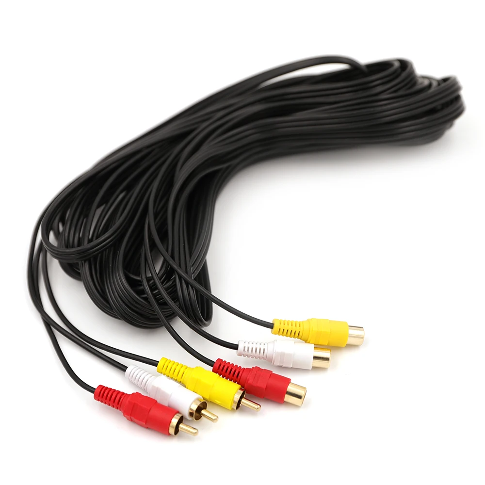 3RCA Женский Джек Мужской Аудио Видео AV удлинитель прямой кабель 7 5 м/25FT| |