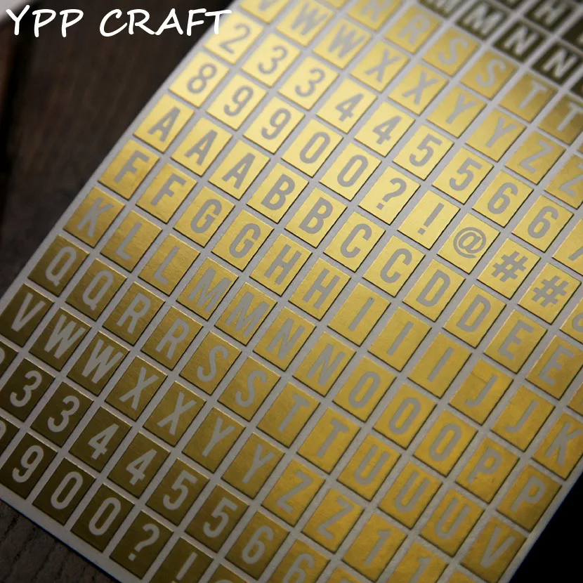 YPP CRAFT золотые письма и цифры самоклеящиеся бумажные наклейки для скрапбукинга/DIY