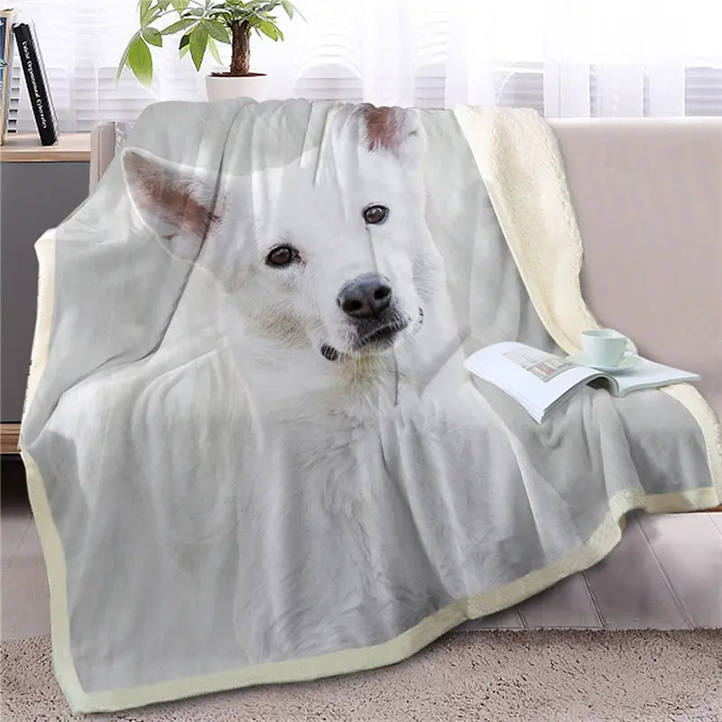 Dog 3 Blesslighting Papillon покрывало для собак, покрывало на кровать, диван, 3D животное, шерпа, Флисовое одеяло, белые покрывала для домашних животных, пушистое тонкое одеяло 150x200 - Цвет: Dog 3
