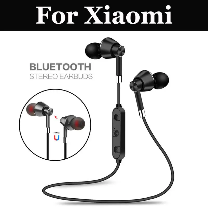 Беспроводные наушники Bluetooth спортивные гарнитура с микрофоном для Xiaomi Redmi Note 4 4X 5