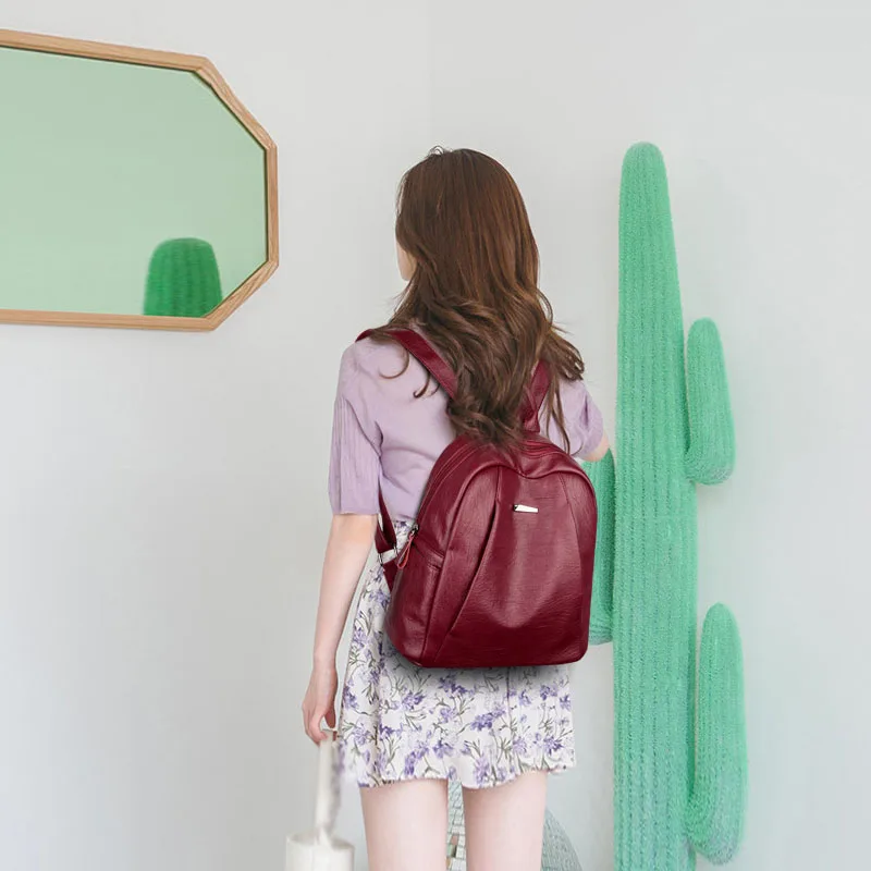 

Fashion Women Backpack Female High Quality PU Leather Female School Bags for Girls Backpacks Women Bag Pack Mochila Escolar