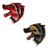 5pieces fashion embroidery wolf head applique fabric patches for jeans jacket backpack badges diy sewing apparel supplies th905