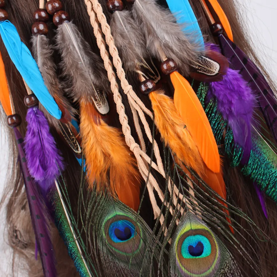 Аксессуары для волос с индейской перышкой The gypsy богемный головной убор перьями в