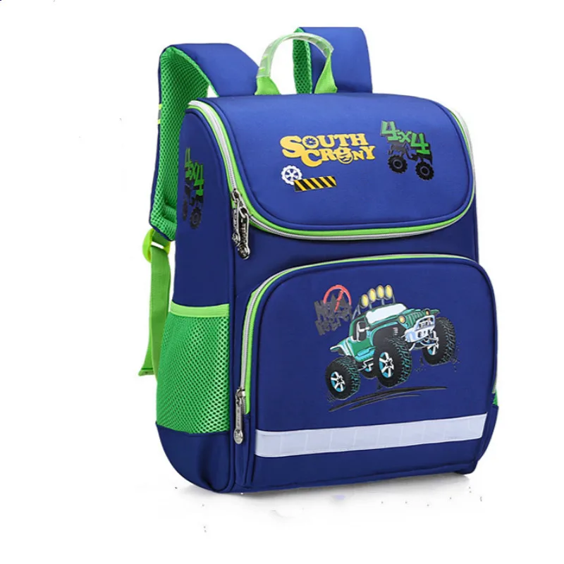 Детские школьные ранцы для девочек и мальчиков рюкзаки с принтом автомобиля