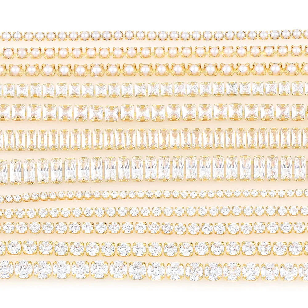 9-10 см прозрачный цвет циркония с золотым основанием цепочка закрытыми когтями