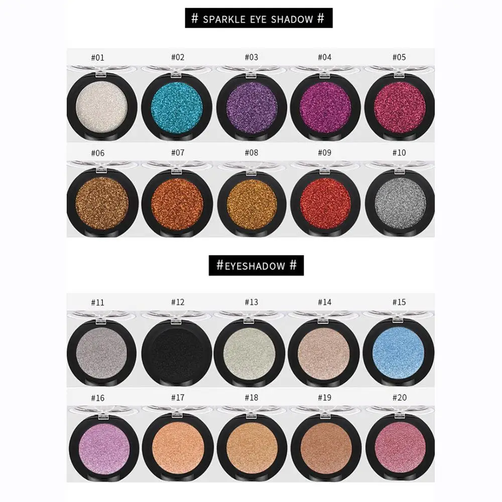 20 видов цветов мерцающие блестящие тени для век смоуки-Айз палитра теней Макияж