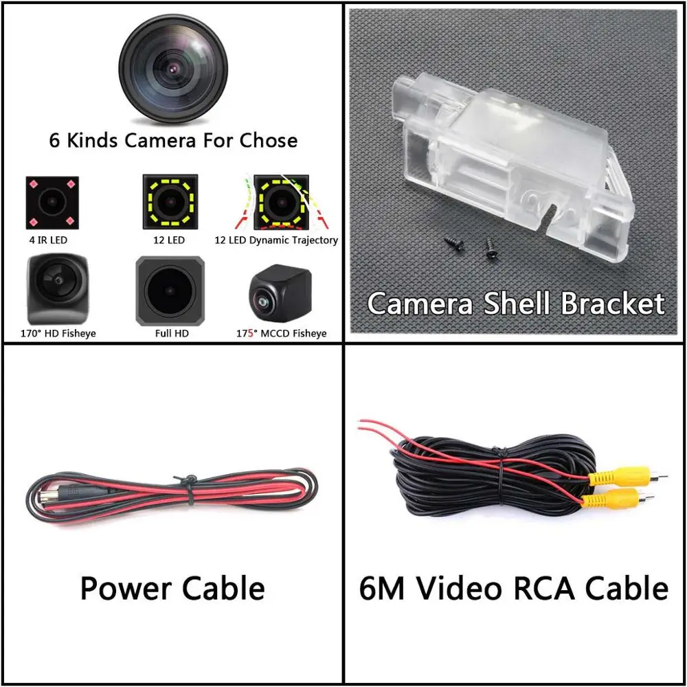 Camera Only 175 градусов MCCD типа «рыбий глаз» 12LED HD камера заднего вида Камера для Citroen C5 C4 peugeot 301 308 408 508 седан C5 307 хэтчбек 307CC автомобиля - Название цвета: Camera Only