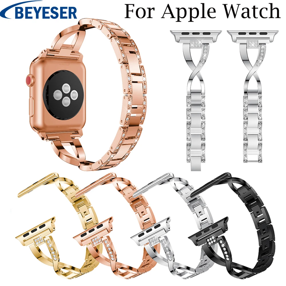 Ремешок из нержавеющей стали для Apple Watch Band 42/44 мм металлический сменный Браслет