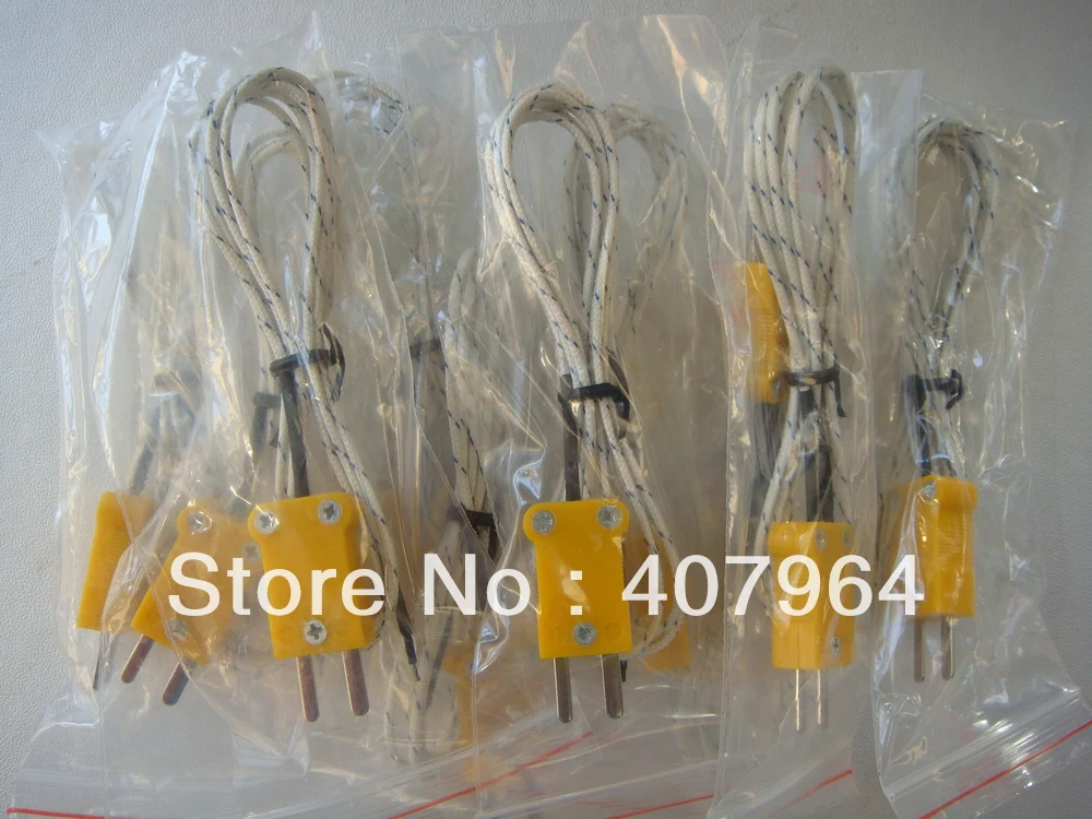 

TP-01 K Type Exposed thermocouple with Connector ,Finerglass coated length 1000mm
