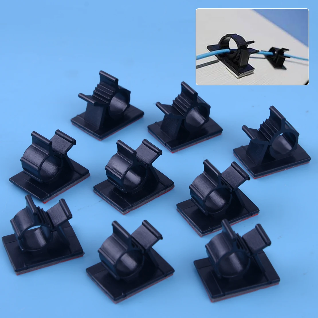 LETAOSK 50pcs Cable Clips Cord Self-Adhesive Management Adjustable Wire Holder Organizer Sticker Clamp Fasten Hook - купить по