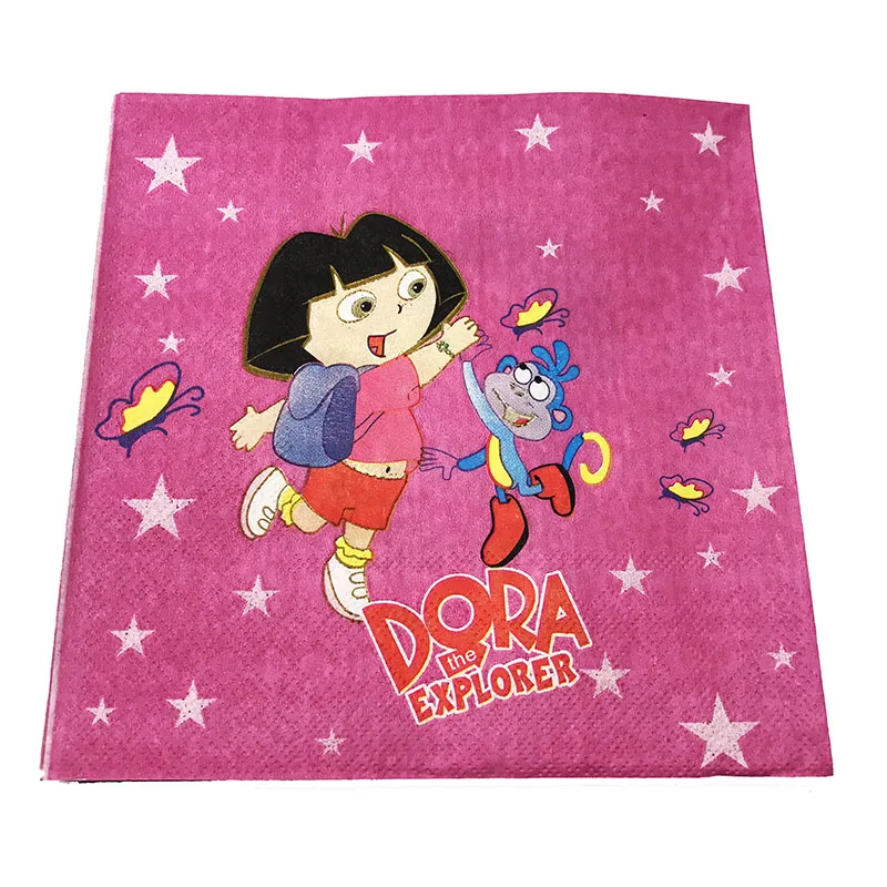 Одноразовые бумажные салфетки 20 шт./упак. Dora the Explorer 33 см * см|Одноразовая посуда