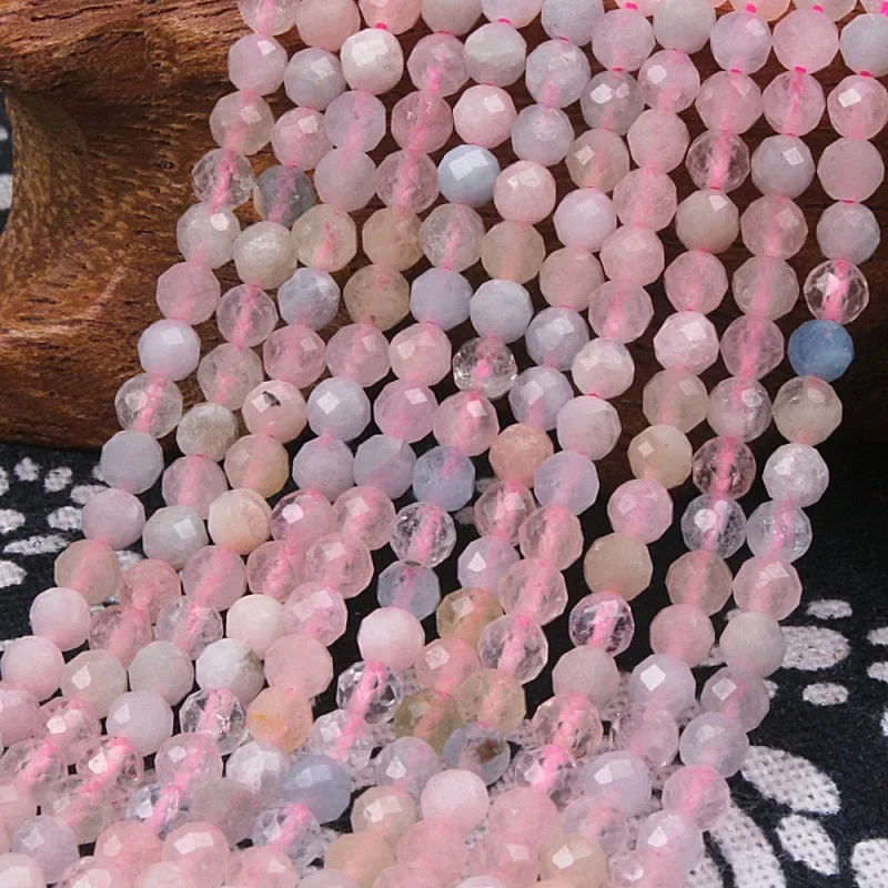 

2 3 4mm Natural Morganite Gemstone Facet Multicolor Beryl Loose Beads DIY Accessories Necklace Bracelet Earring Jewelry Making