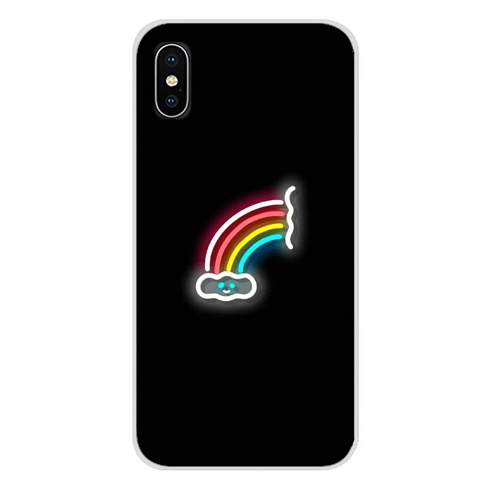 Черный фон флуоресцентный маленький шаблон шрифт обложки для Apple iPhone X XR XS MAX 4 4S 5 5S