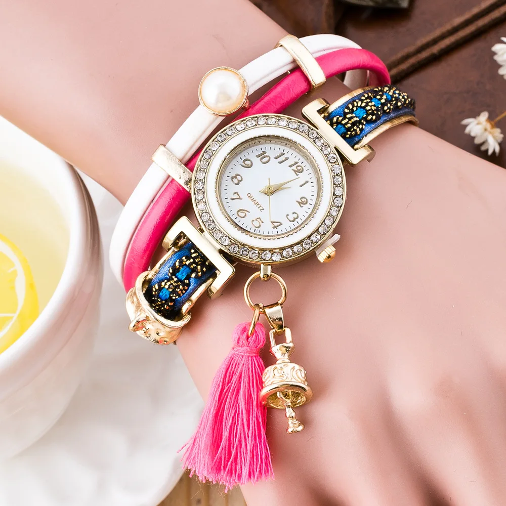 2017 новые модные женские часы-браслет с кожаным ремешком повседневные наручные