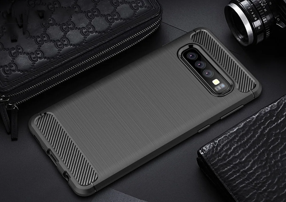 Чехол из углеродного волокна для Samsung Galaxy S10 Plus, чехол для телефона с полной защитой для Galaxy S 10 S10+ S10e, противоударный бампер