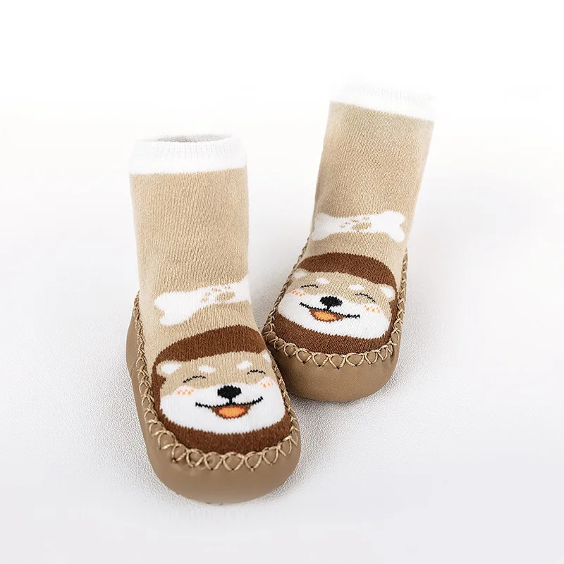 Baby Socks Autumn And Winter Wool Ring Thickening Newborn Shoes Sokken Slippery Soft Bottom Children Floor Skarpetki | Детская одежда и