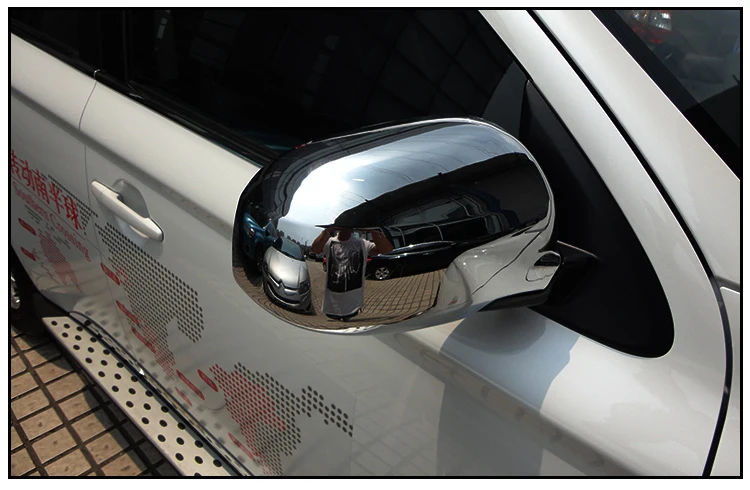 Серебряное зеркало с полным/полупокрытием и чехлы для Mitsubishi Outlander 2006 2007 2008 2009 2010
