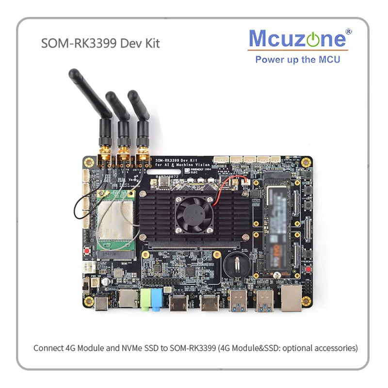 SOM RK3399 AI Developer kit WiFi BT Поддержка Гбит/с Ethernet и двухэкранный дисплей