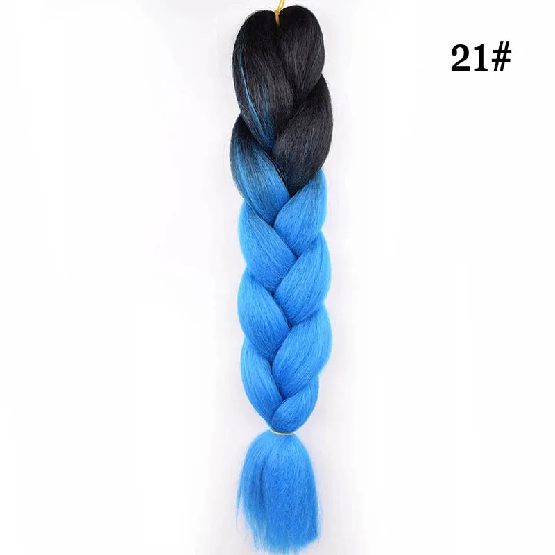 JUNSI, длинные, 23 дюйма, Ombre, синтетические, Jumbo, косички, вязанные волосы, золотой, розовый, серый, Pruiken, косы для наращивания волос для женщин - Цвет: 21