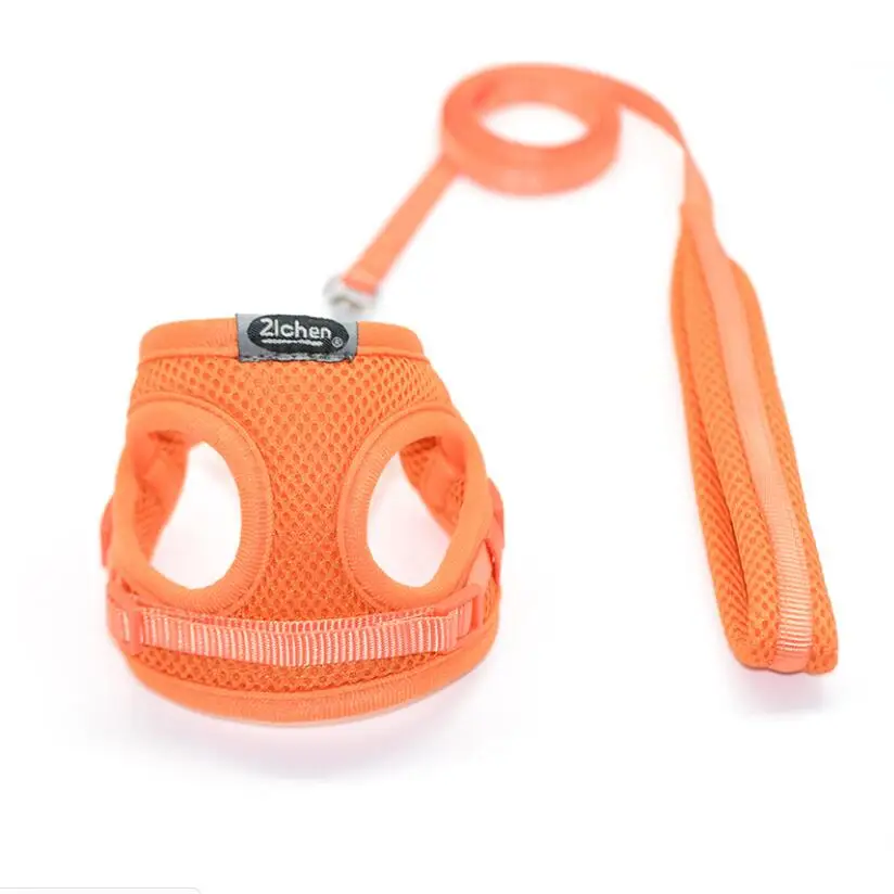 Dog Cat Harness Vest Pet Supplies Adjustable Soft Breathable Mesh Chest Strap Walking Lead Leash for Puppy Small Medium Dog