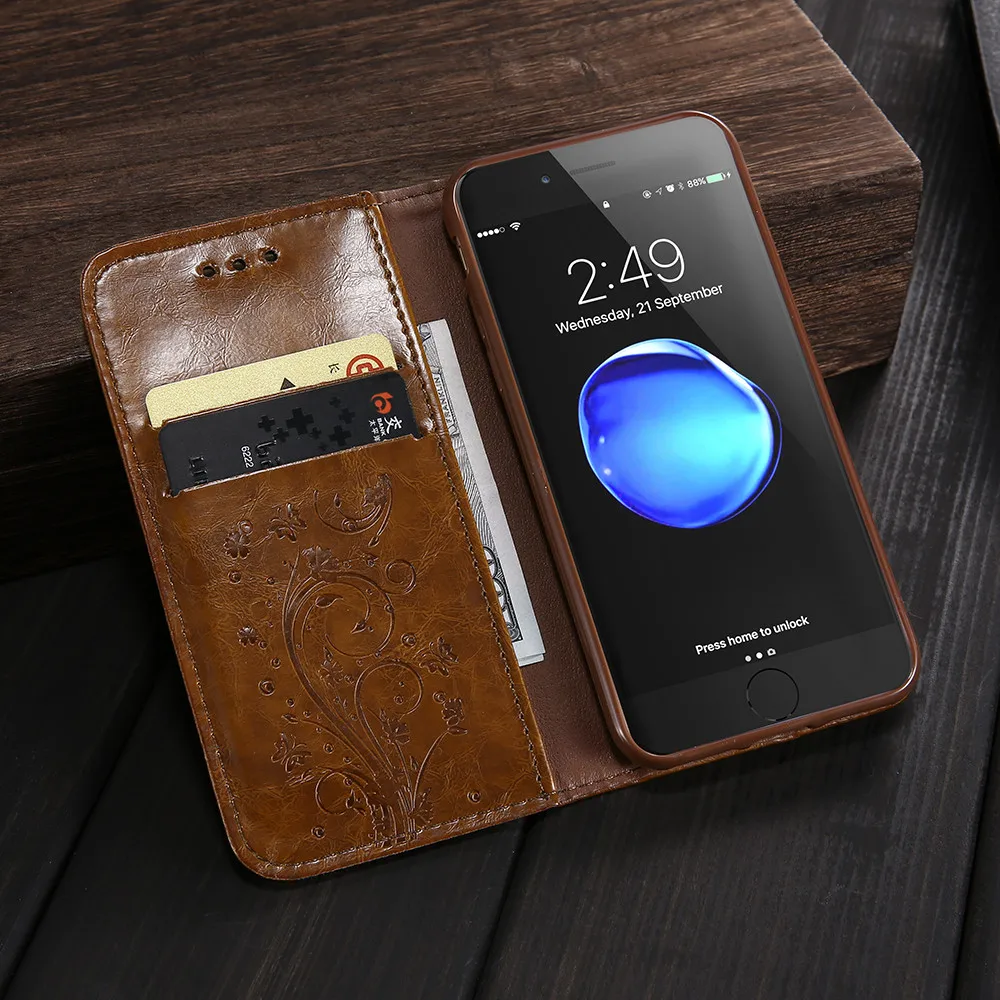 Kisscase Флип кожаный чехол для iPhone 6 S люкс Бумажник Полный Защитные слотов карт