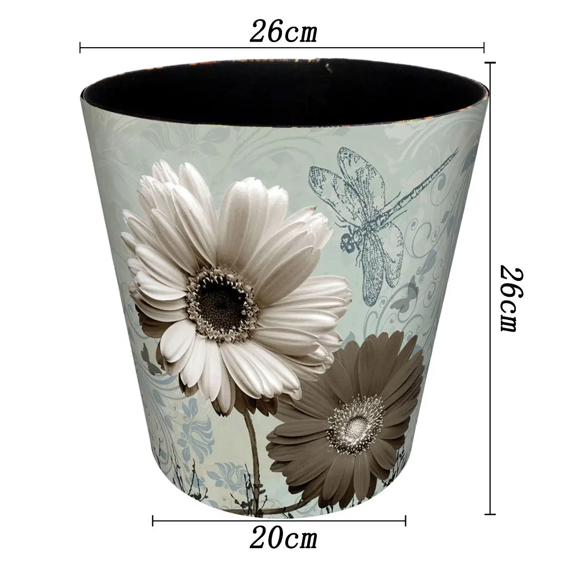 HIPSTEEN 26*20*26 см 10л узор подсолнечника водонепроницаемый кожаный мусорный контейнер мусорная банка для домашнего уборки