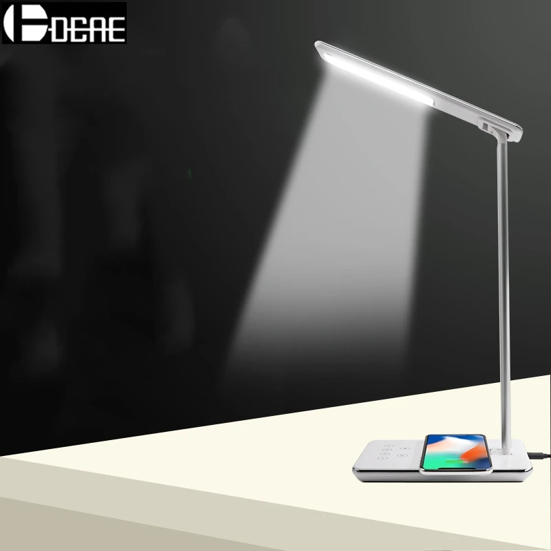 DCAE Светодиодная настольная лампа Беспроводное зарядное устройство складной