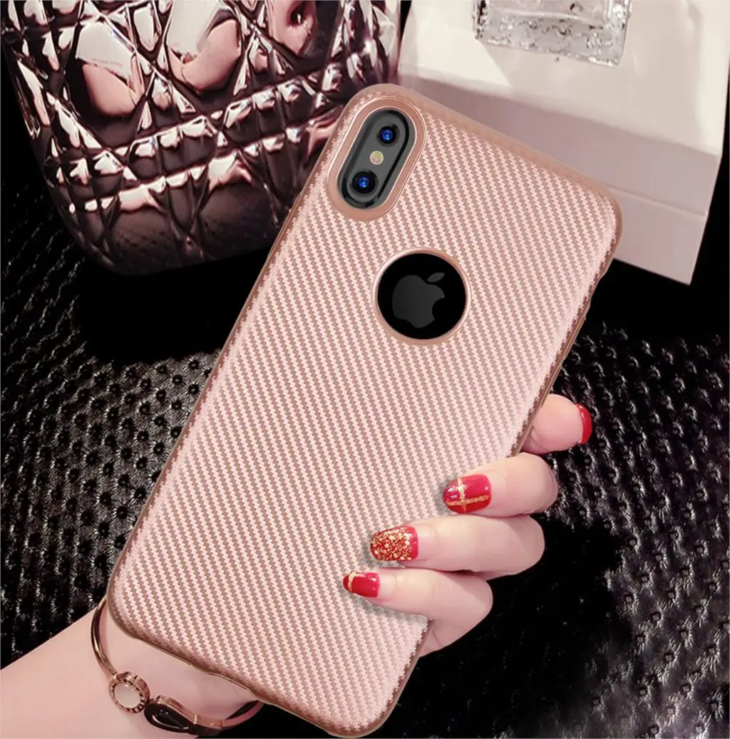 HATOLY для Fundas Apple iPhone X XS чехол 10 ультра-тонкий мягкий ТПУ углеродное волокно задняя
