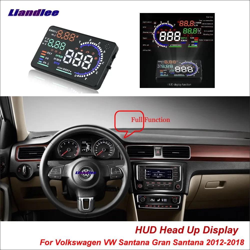 

Liandlee Car HUD Head Up Display For Volkswagen VW Santana Gran Santana 2012-2018 Safe Driving Screen OBD Projector Windshield